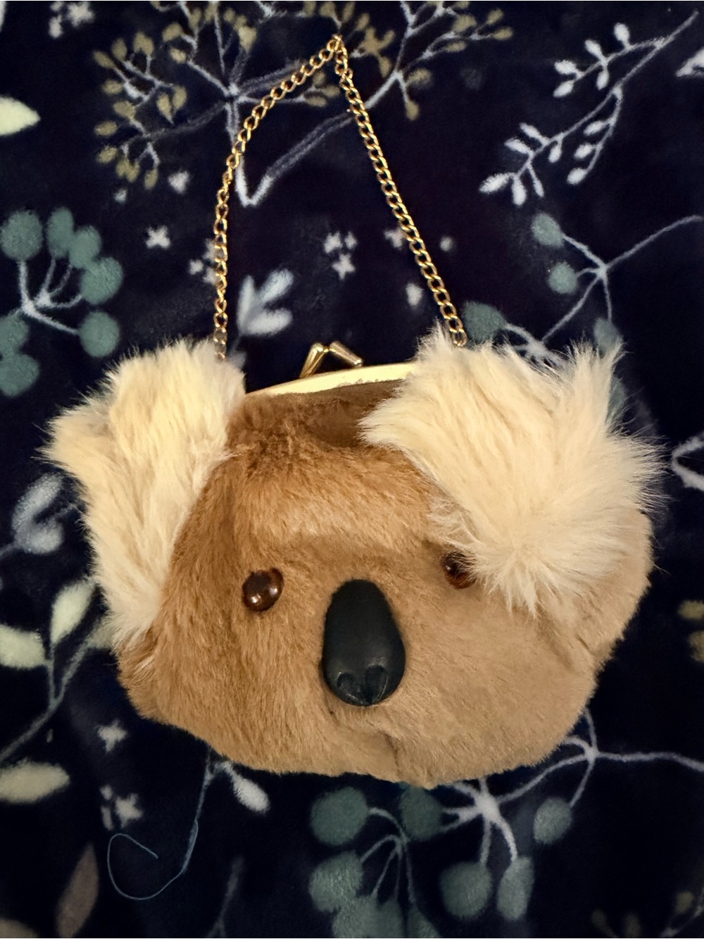 Children's Plush Koala Handbag in Light Brown with Cream Ears